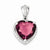 Sterling Silver Heart Red CZ Pendant, Pendants for Necklace