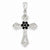 Sterling Silver Black CZ Diamond Accent Cross pendant, Charm