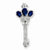 Sterling Silver Blue Glass & CZ Key Pendant, Pendants for Necklace