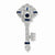 Sterling Silver Blue & Clear CZ Key Slide Pendant, Pendants for Necklace