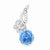 Sterling Silver Blue Flower & Glass Slide Pendant, Pendants for Necklace