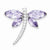 Sterling Silver Lavender CZ Dragonfly Slide Pendant, Pendants for Necklace