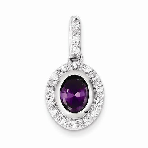 Sterling Silver Purple CZ pendant, Dazzling Pendants for Necklace