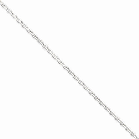 Sterling Silver Beveled Oval Cable Pendant On Chain