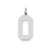 Large Polished Number 0 Charm in Sterling Silver