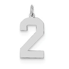 Sterling Silver Large Polished Number 2 Charm hide-image