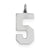 Sterling Silver Large Polished Number 5 Charm hide-image