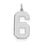 Sterling Silver Large Polished Number 6 Charm hide-image