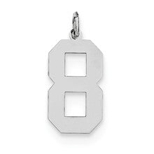Sterling Silver Large Polished Number 8 Charm hide-image