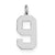 Sterling Silver Large Polished Number 9 Charm hide-image
