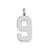 Large Polished Number 9 Charm in Sterling Silver