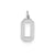 Medium Satin Number 0 Charm in Sterling Silver