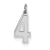 Sterling Silver Medium Satin Number 4 Charm hide-image