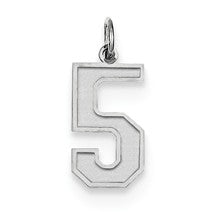 Sterling Silver Medium Satin Number 5 Charm hide-image
