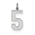 Sterling Silver Medium Satin Number 5 Charm hide-image