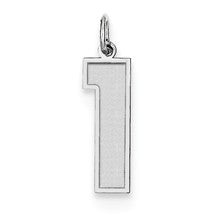 Sterling Silver Large Satin Number 1 Charm hide-image