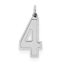 Sterling Silver Large Satin Number 4 Charm hide-image