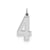 Large Satin Number 4 Charm in Sterling Silver