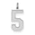 Sterling Silver Large Satin Number 5 Charm hide-image