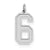 Sterling Silver Large Satin Number 6 Charm hide-image