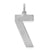Large Satin Number 7 Charm in Sterling Silver