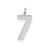 Large Satin Number 7 Charm in Sterling Silver