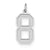 Sterling Silver Large Satin Number 8 Charm hide-image