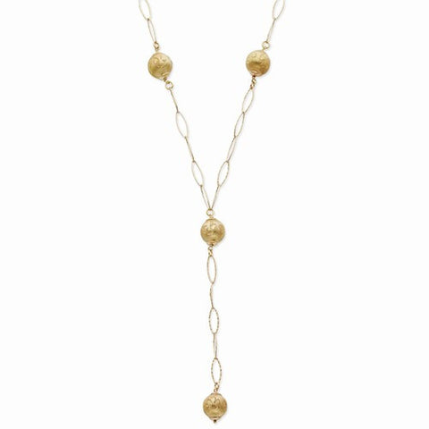 Sterling Silver Rhodium Bead Drop Necklace