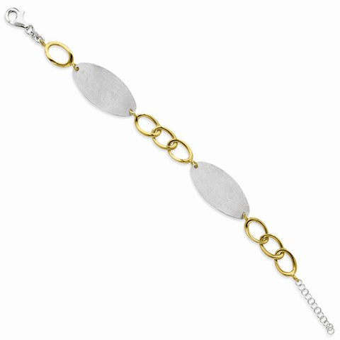 Sterling Silver & Yellow Rhodium Bracelet