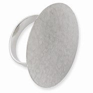 Sterling Silver Hammered Satin Adjustable Ring