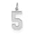 Sterling Silver Small Satin Number 5 Charm hide-image