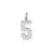 Small Satin Number 5 Charm in Sterling Silver