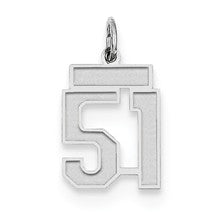 Sterling Silver Small Satin Number 51 Charm hide-image