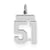 Sterling Silver Small Satin Number 51 Charm hide-image