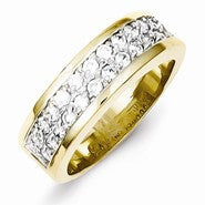 Sterling Silver & Vermeil Polished CZ Ring