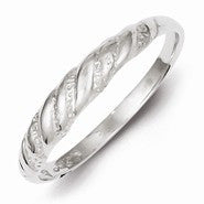 Sterling Silver Diamond-cut Twisted Ring