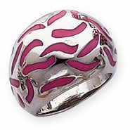 Sterling Silver Pink Enameled Ring