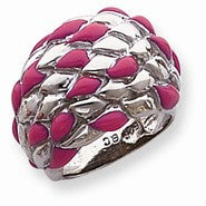 Sterling Silver Pink Enameled Ring