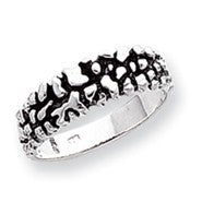 Sterling Silver Antiqued Stone Ring