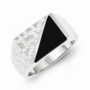 Sterling Silver Men's Onyx Ring