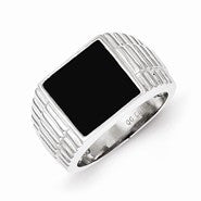 Sterling Silver Men's Onyx Ring