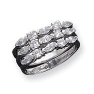Sterling Silver 3 Piece CZ Ring
