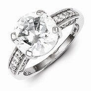 Sterling Silver 10mm Round CZ Ring