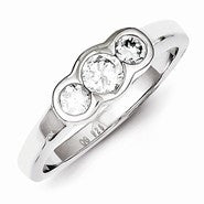 Sterling Silver 3-stone CZ Ring