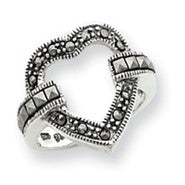 Sterling Silver Marcasite Heart Ring
