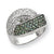 Sterling Silver Green & White CZ Ring