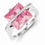 Sterling Silver 11mm Pink CZ Ring