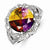 Sterling Silver 12mm Multicolored and Clear CZ Ring