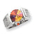 Sterling Silver 10mm Multicolored and Clear CZ Ring