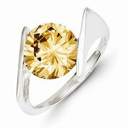 Sterling Silver Champagne CZ Ring